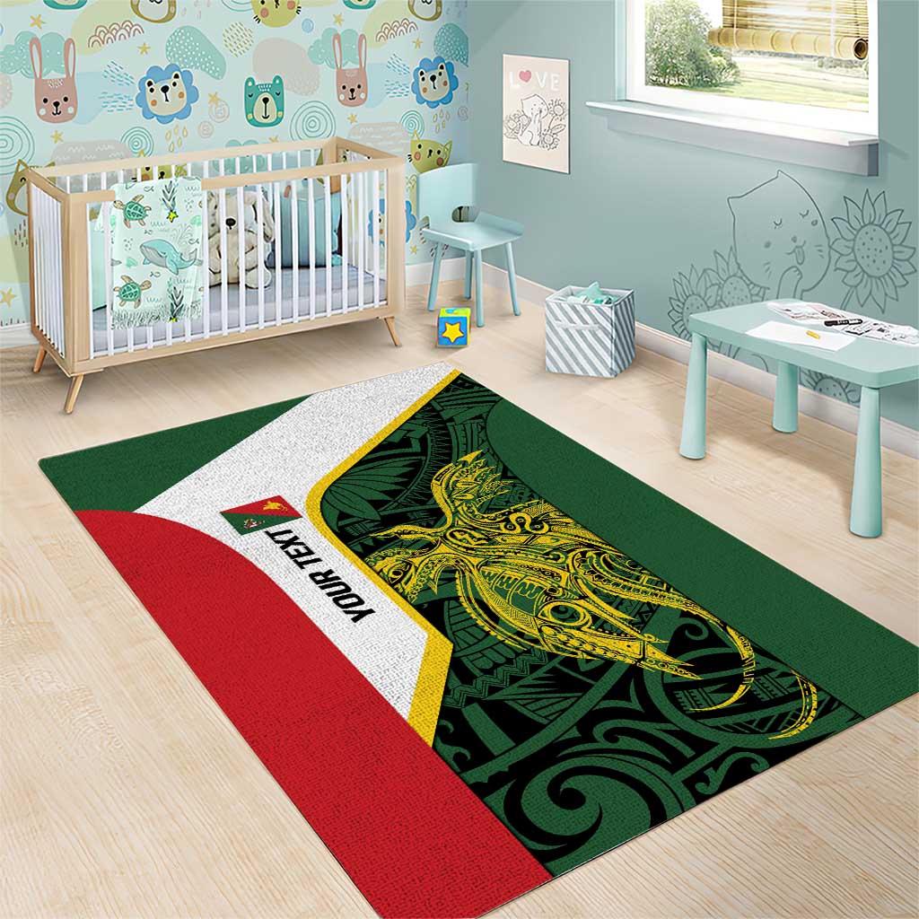 Personalised PNG East Sepik Province Area Rug Bird of Paradise Tattoo Flag Motif - Polynesian Pride