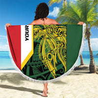 Personalised PNG East Sepik Province Beach Blanket Bird of Paradise Tattoo Flag Motif - Polynesian Pride