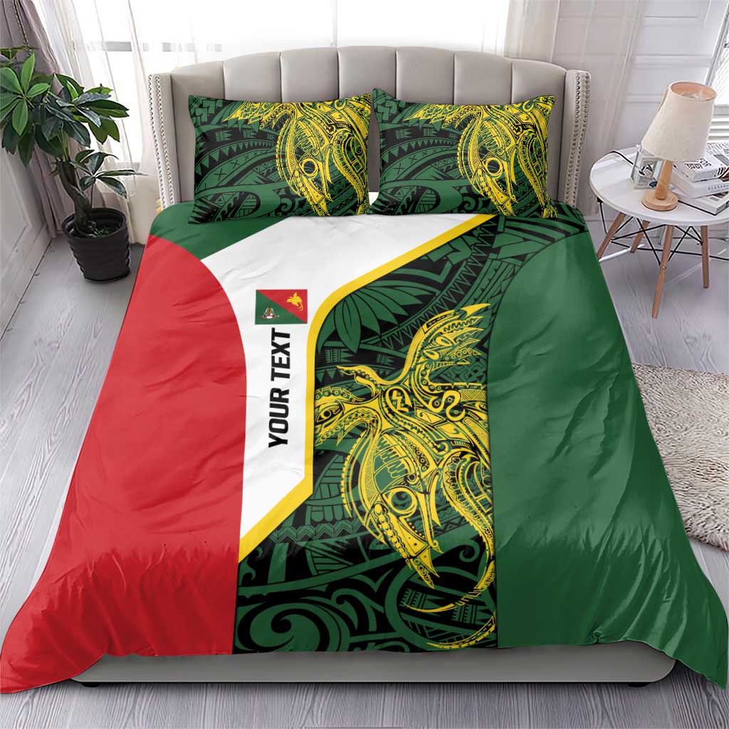 Personalised PNG East Sepik Province Bedding Set Bird of Paradise Tattoo Flag Motif - Polynesian Pride