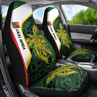 Personalised PNG East Sepik Province Car Seat Cover Bird of Paradise Tattoo Flag Motif LT9 - Polynesian Pride