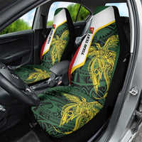 Personalised PNG East Sepik Province Car Seat Cover Bird of Paradise Tattoo Flag Motif LT9 - Polynesian Pride