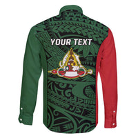 Personalised PNG East Sepik Province Family Matching Off Shoulder Short Dress and Hawaiian Shirt Bird of Paradise Tattoo Flag Motif - Polynesian Pride