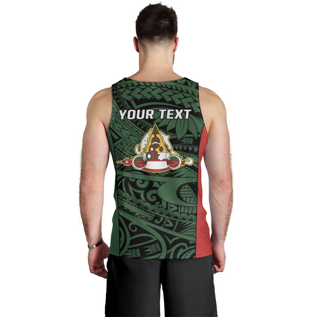 Personalised PNG East Sepik Province Men Tank Top Bird of Paradise Tattoo Flag Motif LT9 - Polynesian Pride