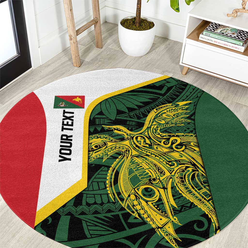 Personalised PNG East Sepik Province Round Carpet Bird of Paradise Tattoo Flag Motif - Polynesian Pride