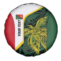 Personalised PNG East Sepik Province Spare Tire Cover Bird of Paradise Tattoo Flag Motif - Polynesian Pride