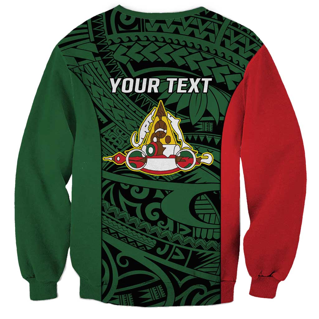 Personalised PNG East Sepik Province Sweatshirt Bird of Paradise Tattoo Flag Motif - Polynesian Pride