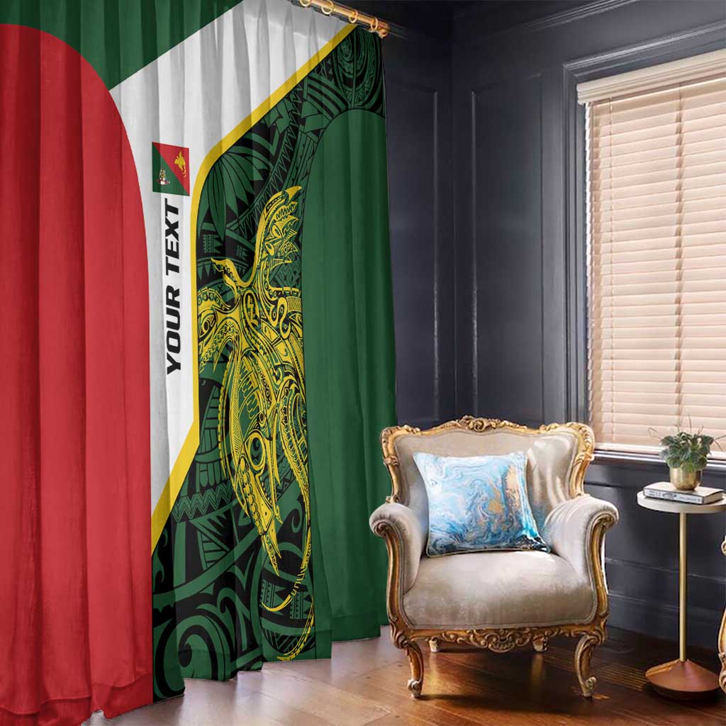 Personalised PNG East Sepik Province Window Curtain Bird of Paradise Tattoo Flag Motif - Polynesian Pride