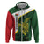 Personalised PNG East Sepik Province Zip Hoodie Bird of Paradise Tattoo Flag Motif - Polynesian Pride