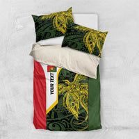 Personalised PNG Eastern Highlands Bedding Set Bird of Paradise Tattoo Flag Motif - Polynesian Pride