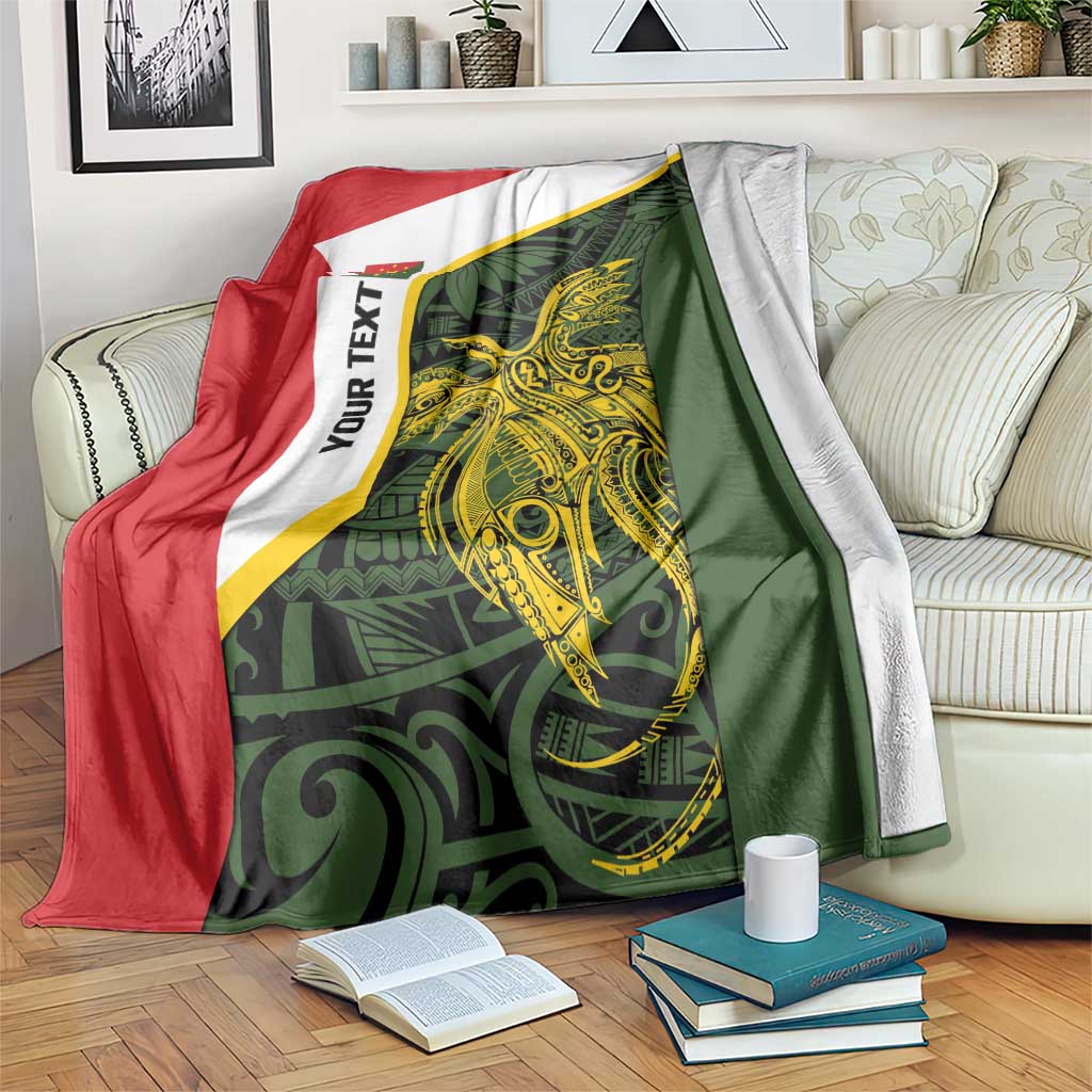 Personalised PNG Eastern Highlands Blanket Bird of Paradise Tattoo Flag Motif - Polynesian Pride