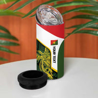 Personalised PNG Eastern Highlands 4 in 1 Can Cooler Tumbler Bird of Paradise Tattoo Flag Motif - Polynesian Pride