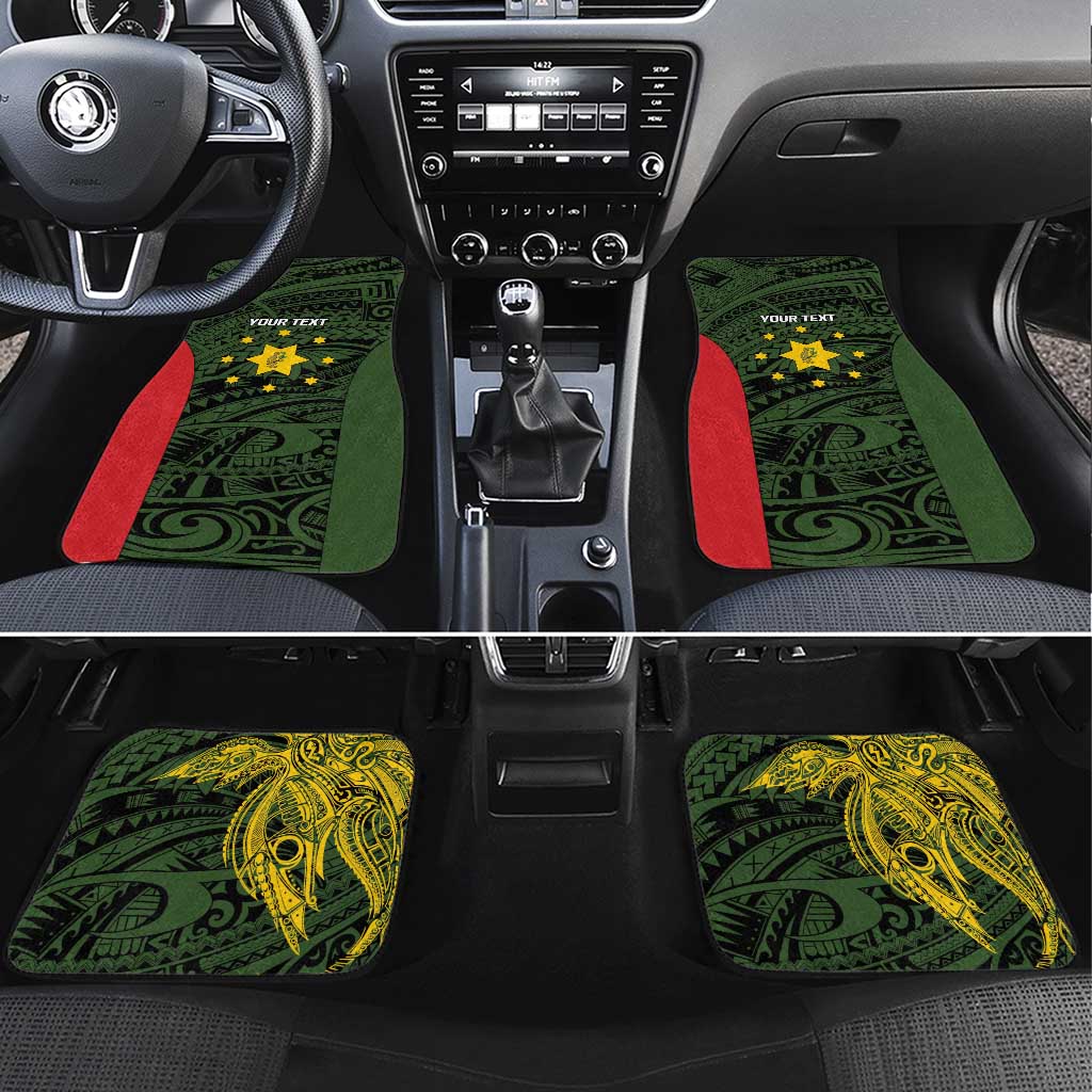 Personalised PNG Eastern Highlands Car Mats Bird of Paradise Tattoo Flag Motif - Polynesian Pride