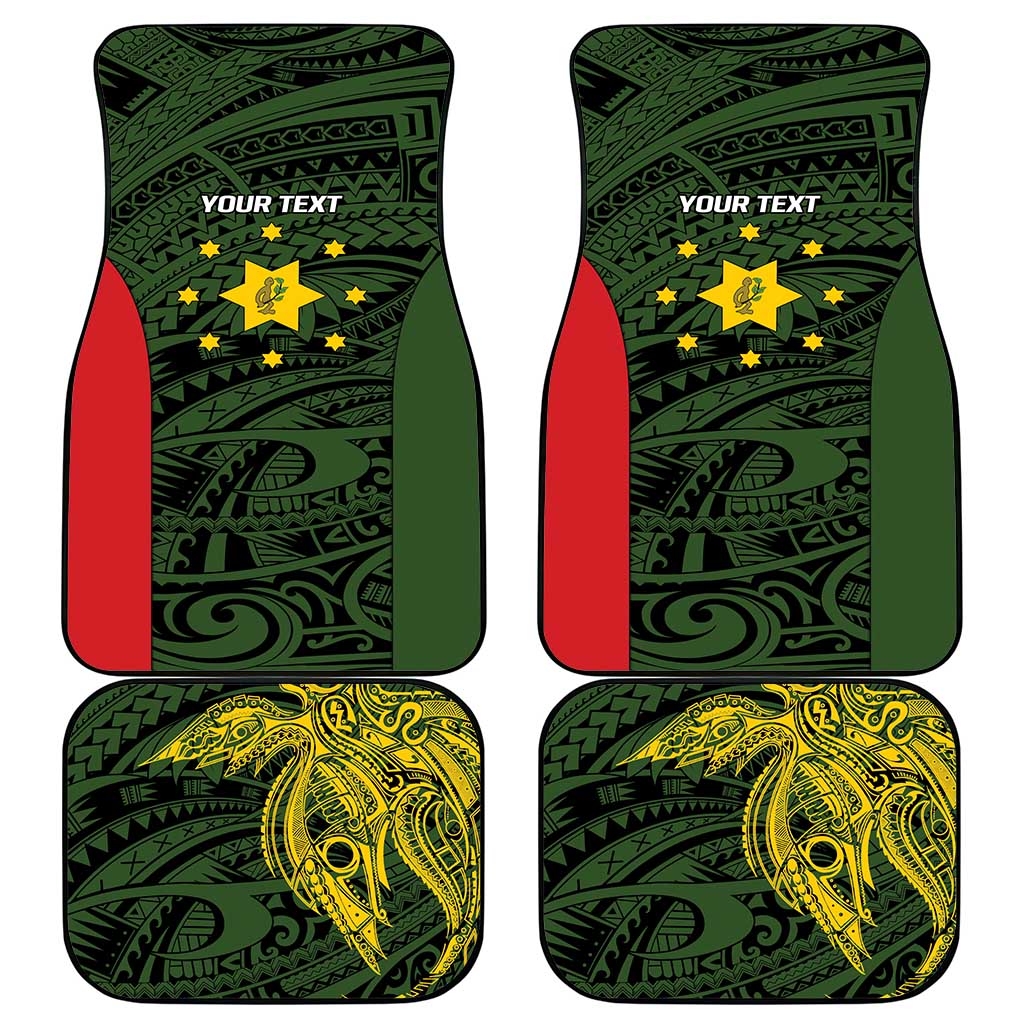 Personalised PNG Eastern Highlands Car Mats Bird of Paradise Tattoo Flag Motif - Polynesian Pride