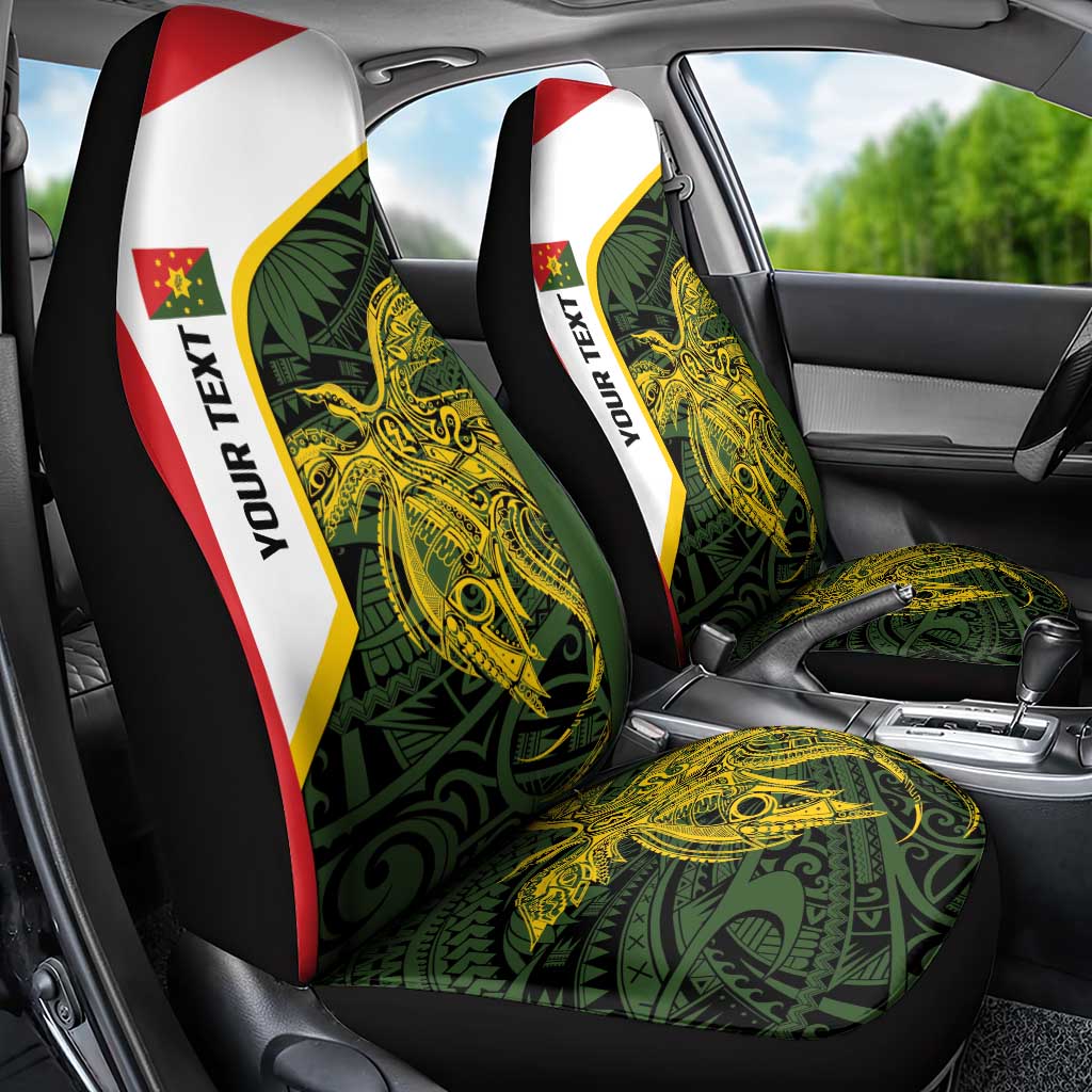 Personalised PNG Eastern Highlands Car Seat Cover Bird of Paradise Tattoo Flag Motif LT9 - Polynesian Pride