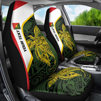 Personalised PNG Eastern Highlands Car Seat Cover Bird of Paradise Tattoo Flag Motif LT9 - Polynesian Pride