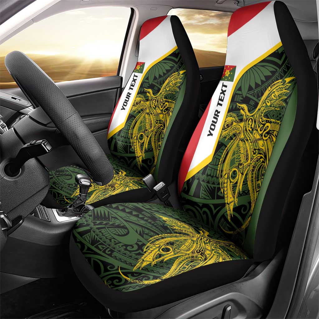 Personalised PNG Eastern Highlands Car Seat Cover Bird of Paradise Tattoo Flag Motif LT9 - Polynesian Pride
