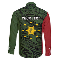 Personalised PNG Eastern Highlands Family Matching Mermaid Dress and Hawaiian Shirt Bird of Paradise Tattoo Flag Motif - Polynesian Pride