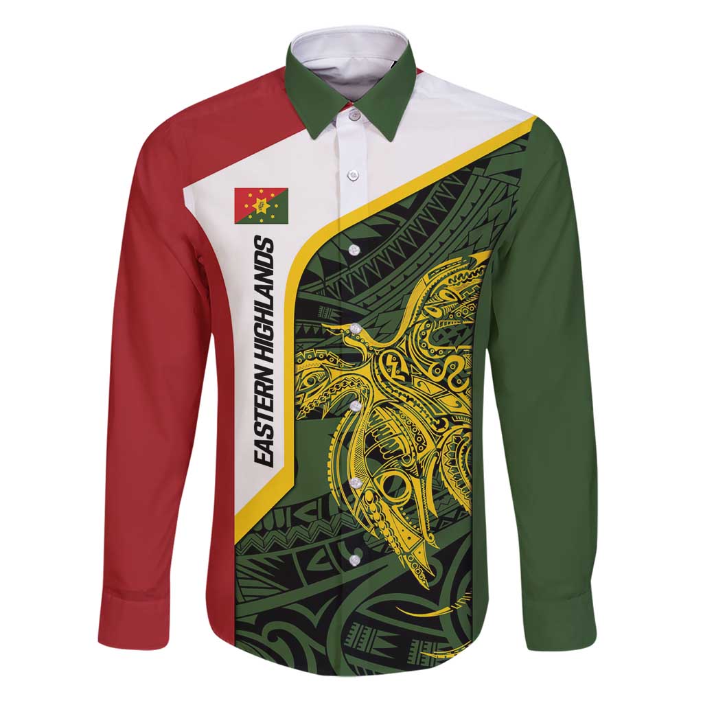 Personalised PNG Eastern Highlands Family Matching Puletasi and Hawaiian Shirt Bird of Paradise Tattoo Flag Motif - Polynesian Pride