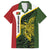 Personalised PNG Eastern Highlands Family Matching Short Sleeve Bodycon Dress and Hawaiian Shirt Bird of Paradise Tattoo Flag Motif - Polynesian Pride