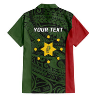 Personalised PNG Eastern Highlands Family Matching Short Sleeve Bodycon Dress and Hawaiian Shirt Bird of Paradise Tattoo Flag Motif - Polynesian Pride