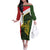 Personalised PNG Eastern Highlands Off The Shoulder Long Sleeve Dress Bird of Paradise Tattoo Flag Motif - Polynesian Pride