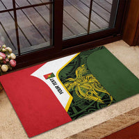 Personalised PNG Eastern Highlands Rubber Doormat Bird of Paradise Tattoo Flag Motif - Polynesian Pride