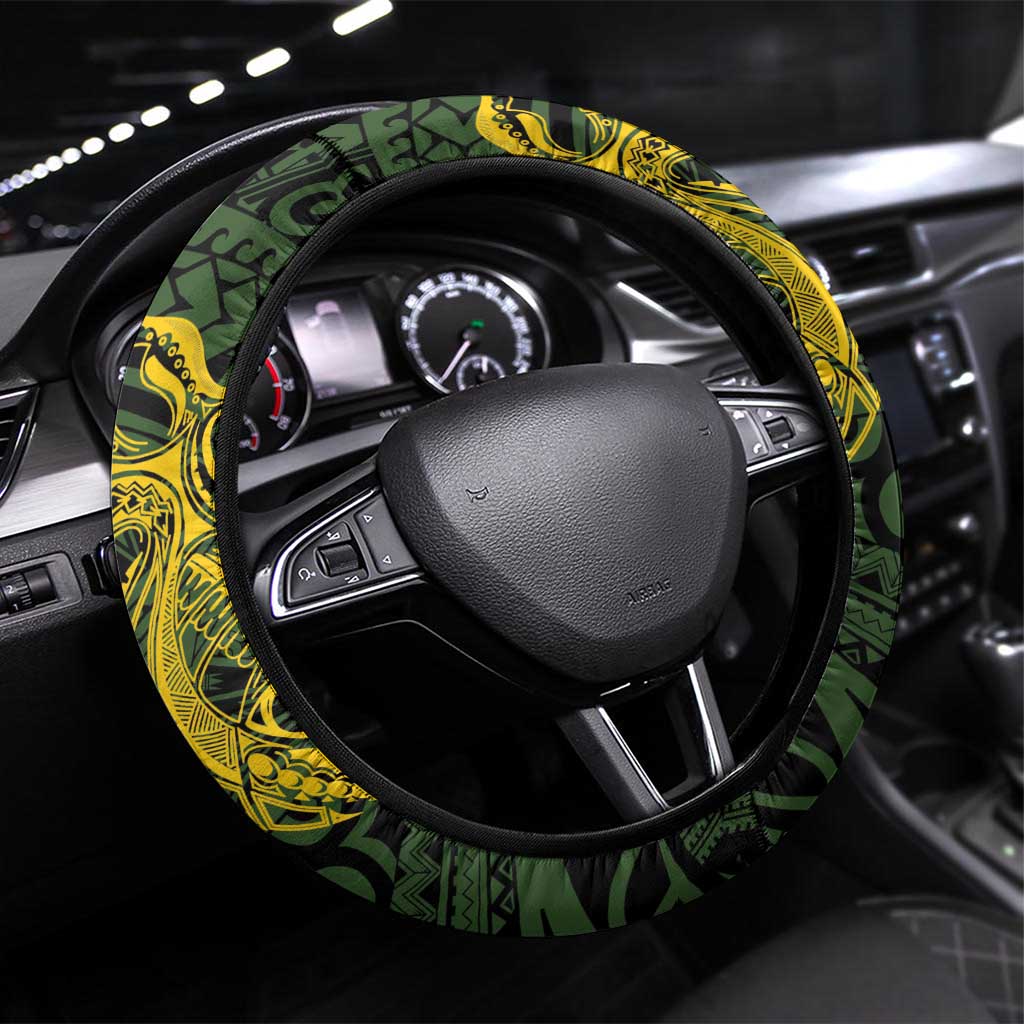 PNG Eastern Highlands Steering Wheel Cover Bird of Paradise Tattoo Flag Motif - Polynesian Pride