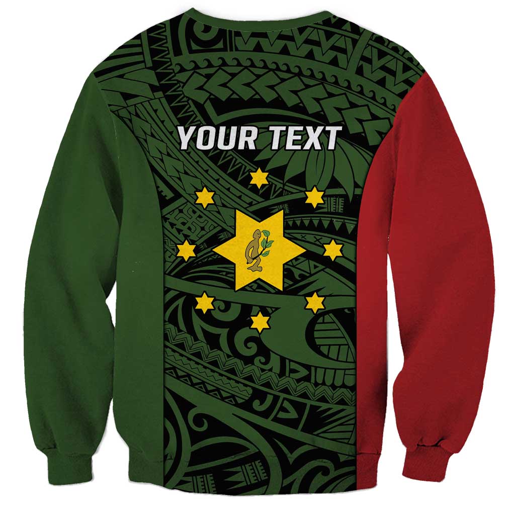 Personalised PNG Eastern Highlands Sweatshirt Bird of Paradise Tattoo Flag Motif - Polynesian Pride