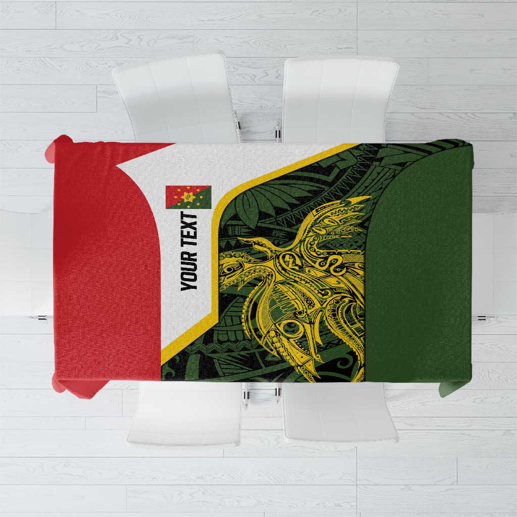 Personalised PNG Eastern Highlands Tablecloth Bird of Paradise Tattoo Flag Motif - Polynesian Pride