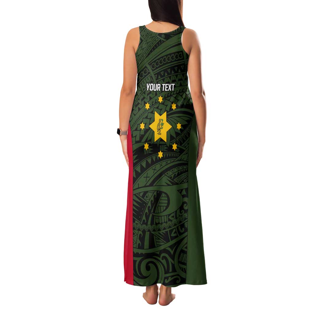 Personalised PNG Eastern Highlands Tank Maxi Dress Bird of Paradise Tattoo Flag Motif - Polynesian Pride