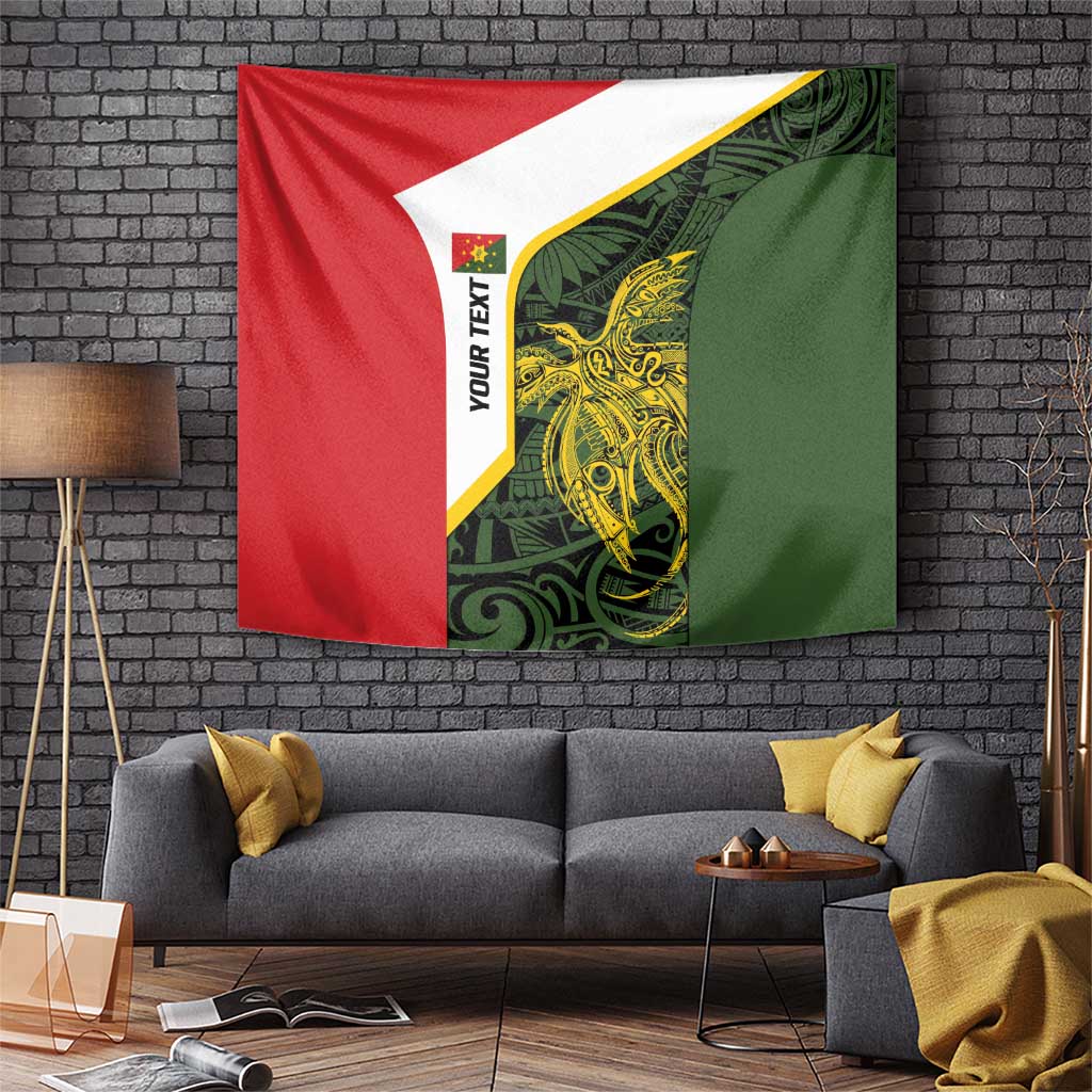 Personalised PNG Eastern Highlands Tapestry Bird of Paradise Tattoo Flag Motif - Polynesian Pride