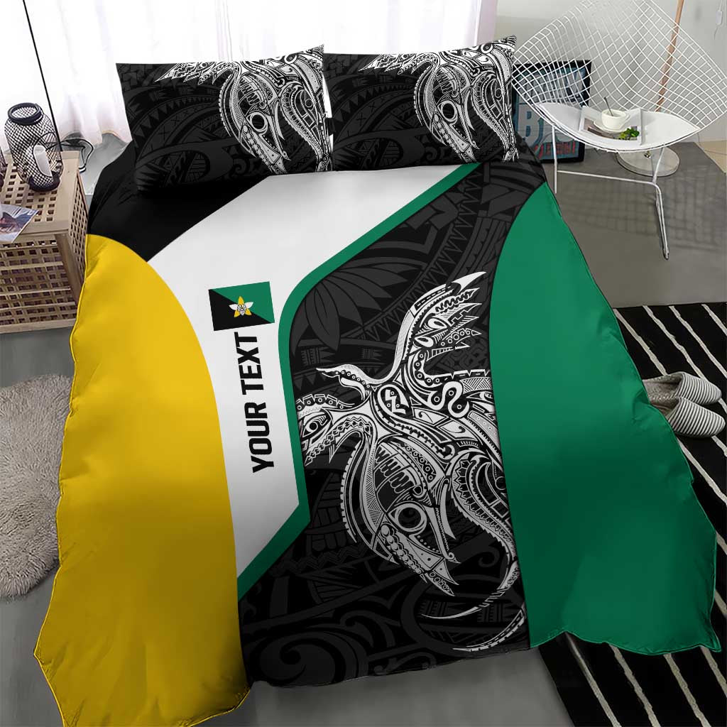 Personalised PNG Enga Province Bedding Set Bird of Paradise Tattoo Flag Motif - Polynesian Pride