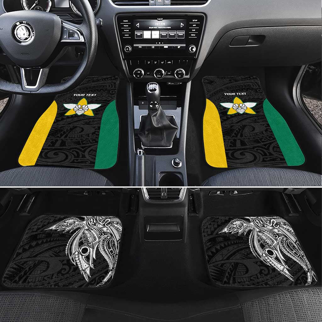 Personalised PNG Enga Province Car Mats Bird of Paradise Tattoo Flag Motif - Polynesian Pride
