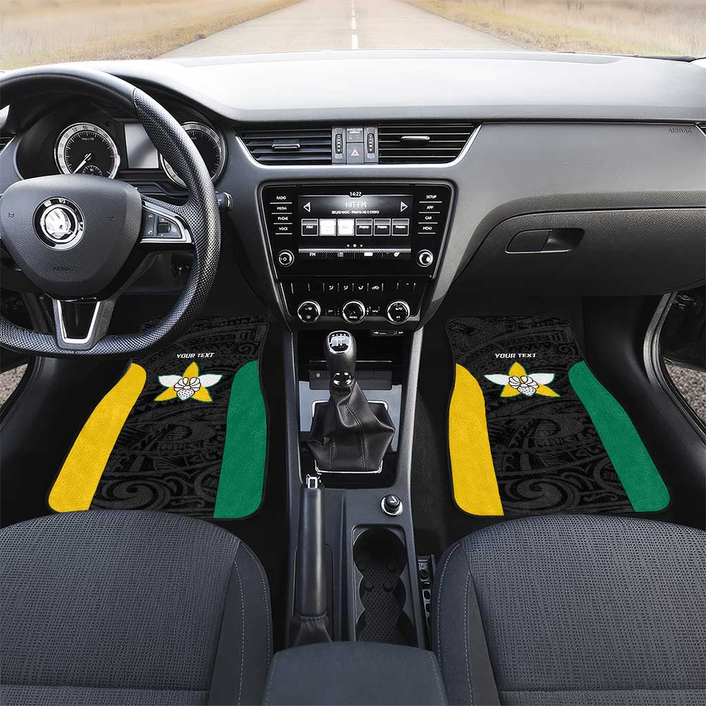 Personalised PNG Enga Province Car Mats Bird of Paradise Tattoo Flag Motif - Polynesian Pride