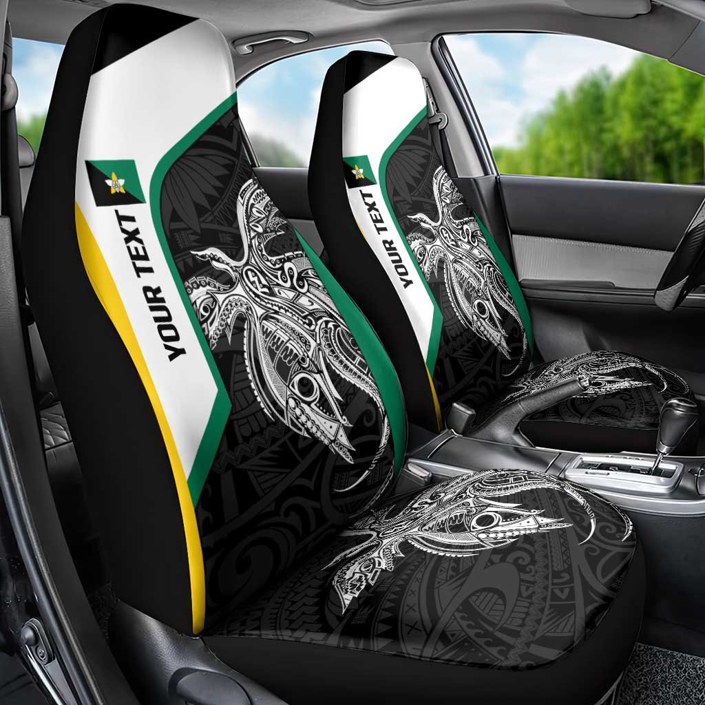 Personalised PNG Enga Province Car Seat Cover Bird of Paradise Tattoo Flag Motif LT9 - Polynesian Pride