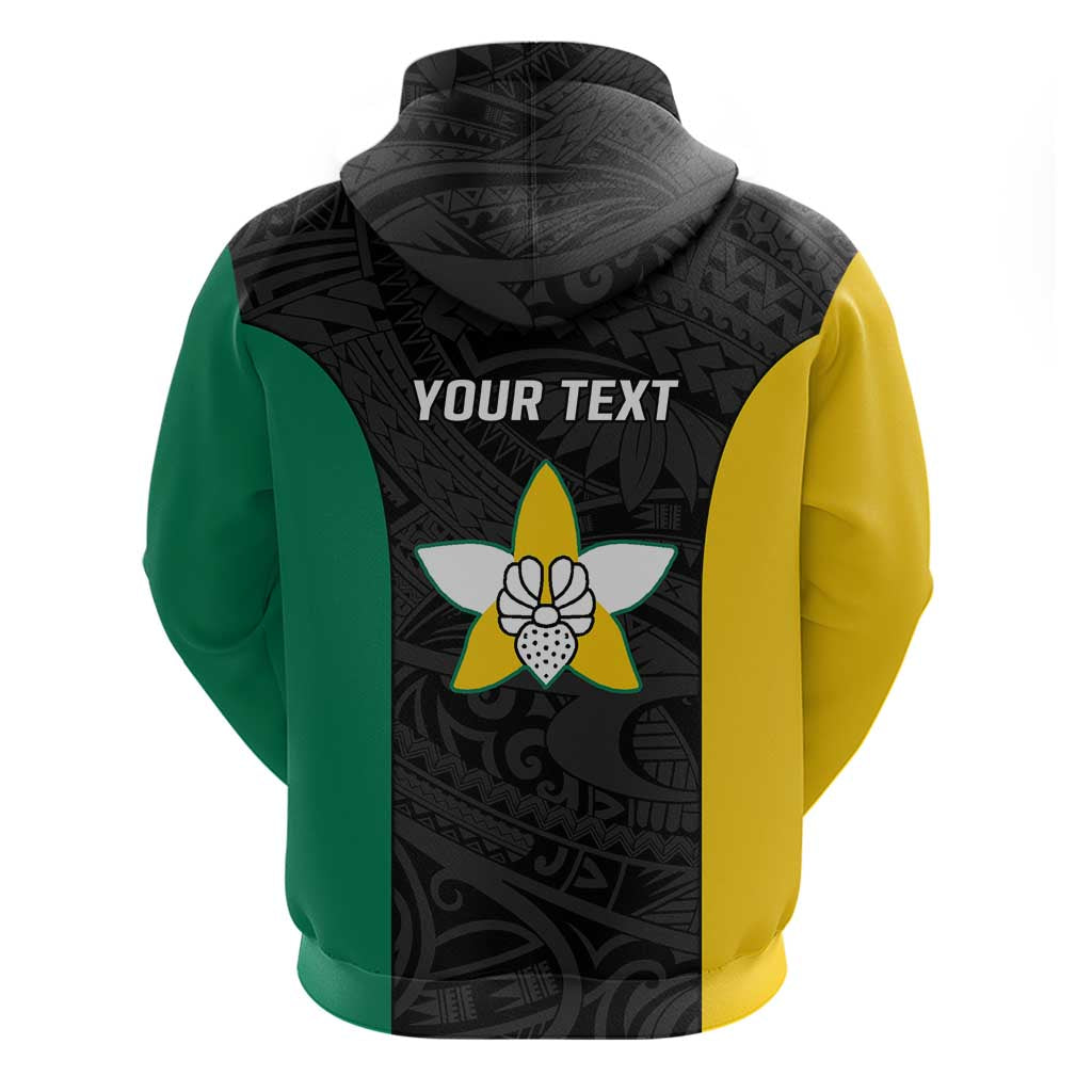 Personalised PNG Enga Province Hoodie Bird of Paradise Tattoo Flag Motif - Polynesian Pride