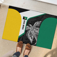 Personalised PNG Enga Province Rubber Doormat Bird of Paradise Tattoo Flag Motif - Polynesian Pride