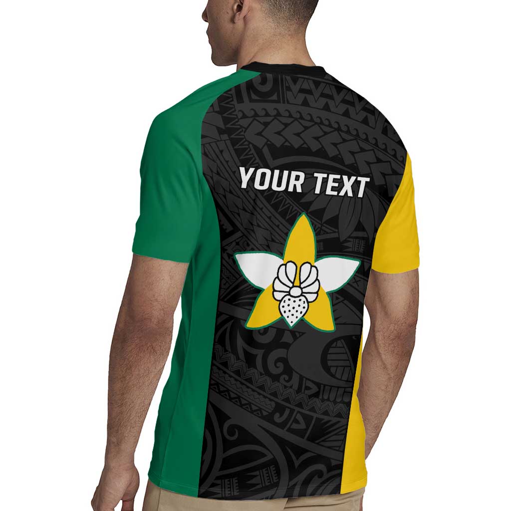 Personalised PNG Enga Province Rugby Jersey Bird of Paradise Tattoo Flag Motif - Polynesian Pride