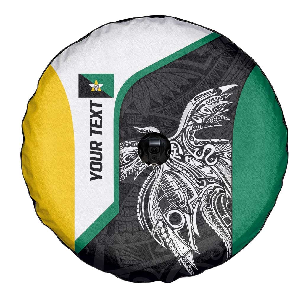 Personalised PNG Enga Province Spare Tire Cover Bird of Paradise Tattoo Flag Motif - Polynesian Pride