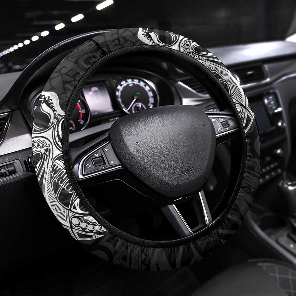 PNG Enga Province Steering Wheel Cover Bird of Paradise Tattoo Flag Motif - Polynesian Pride