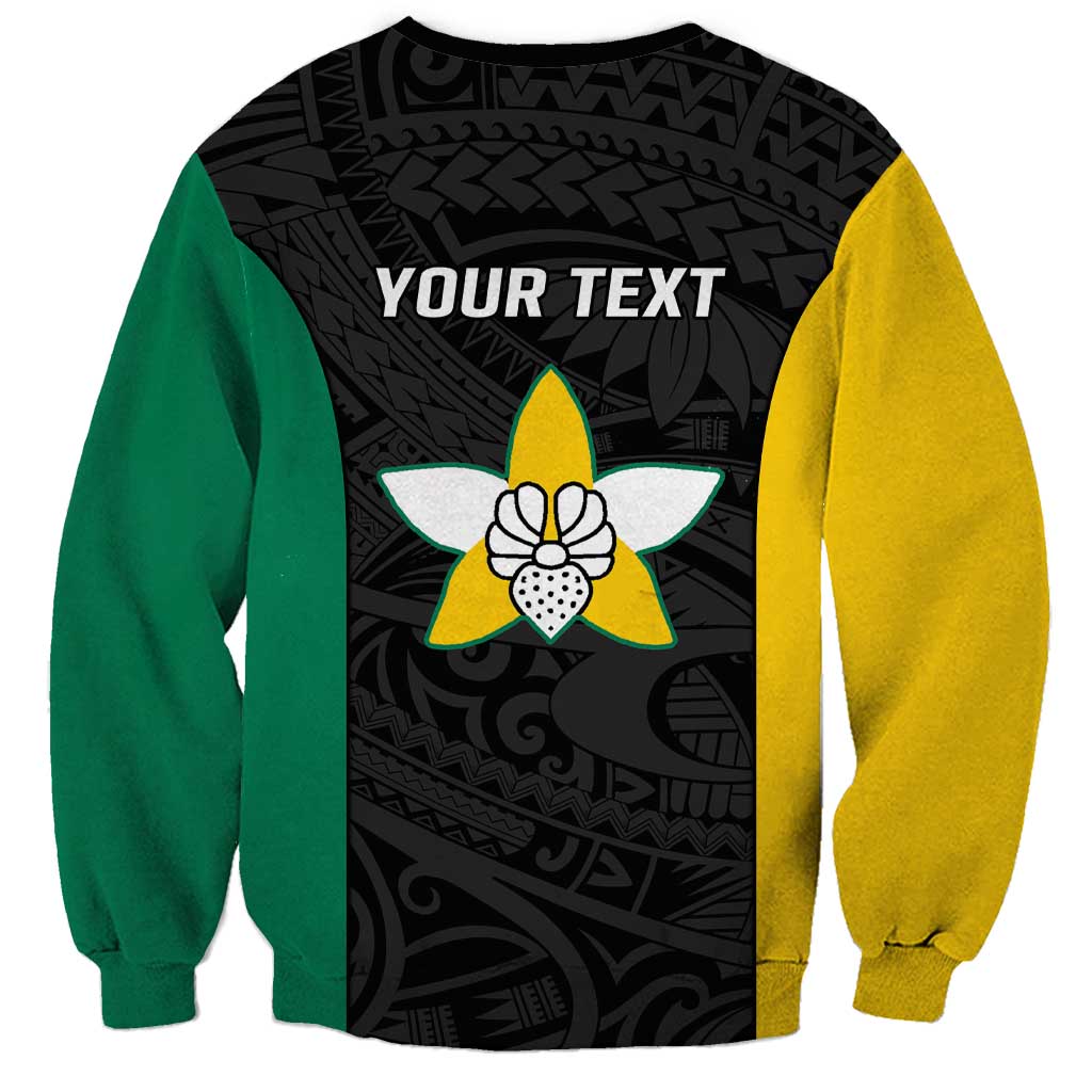 Personalised PNG Enga Province Sweatshirt Bird of Paradise Tattoo Flag Motif - Polynesian Pride