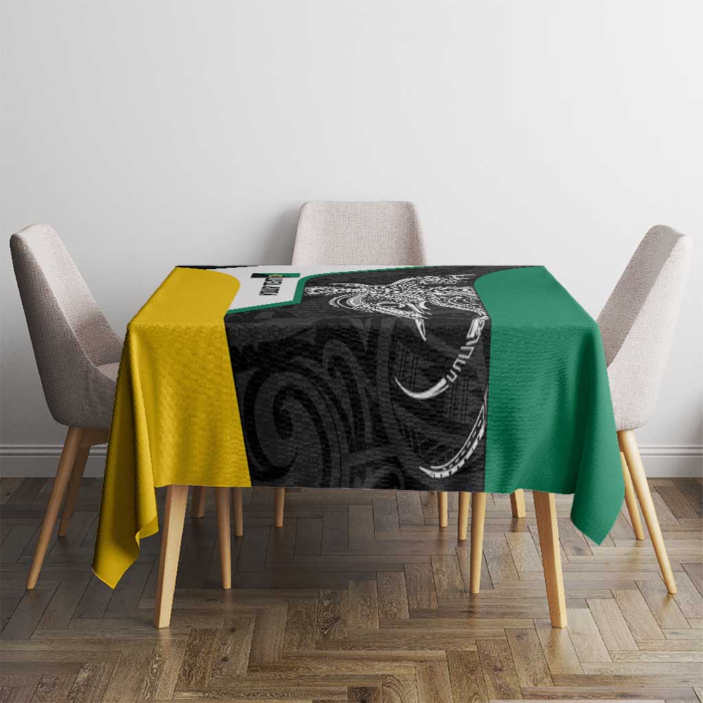 Personalised PNG Enga Province Tablecloth Bird of Paradise Tattoo Flag Motif - Polynesian Pride