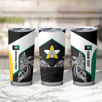 Personalised PNG Enga Province Tumbler Cup Bird of Paradise Tattoo Flag Motif - Polynesian Pride