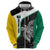 Personalised PNG Enga Province Zip Hoodie Bird of Paradise Tattoo Flag Motif - Polynesian Pride