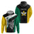 Personalised PNG Enga Province Zip Hoodie Bird of Paradise Tattoo Flag Motif - Polynesian Pride