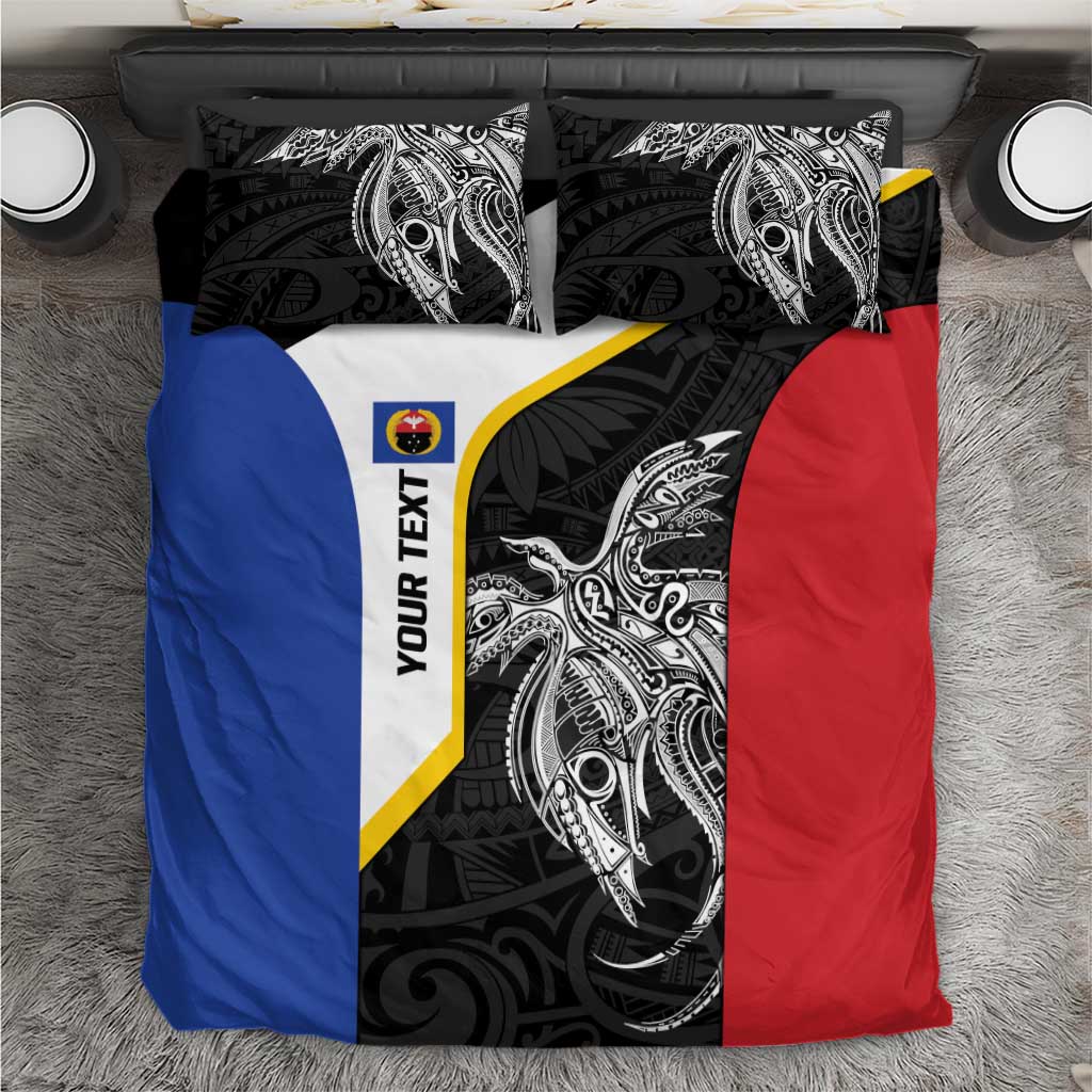 Personalised PNG Gulf Province Bedding Set Bird of Paradise Tattoo Flag Motif - Polynesian Pride