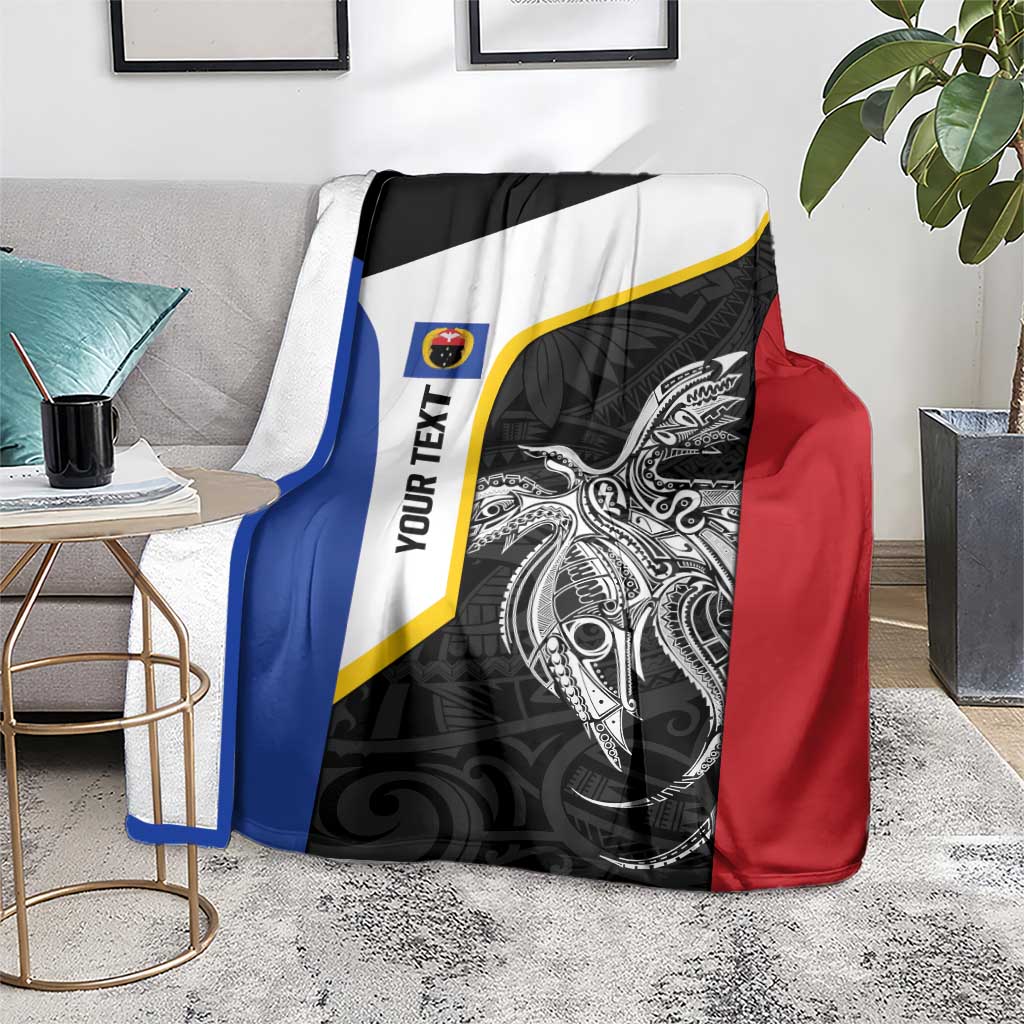 Personalised PNG Gulf Province Blanket Bird of Paradise Tattoo Flag Motif - Polynesian Pride