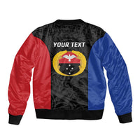 Personalised PNG Gulf Province Bomber Jacket Bird of Paradise Tattoo Flag Motif - Polynesian Pride