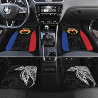 Personalised PNG Gulf Province Car Mats Bird of Paradise Tattoo Flag Motif - Polynesian Pride