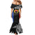 Personalised PNG Gulf Province Family Matching Mermaid Dress and Hawaiian Shirt Bird of Paradise Tattoo Flag Motif - Polynesian Pride